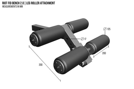 Riot FID Utility Bench 2.0 – Leg Roller | Decline Leg Holder Attachment - Strength Shop