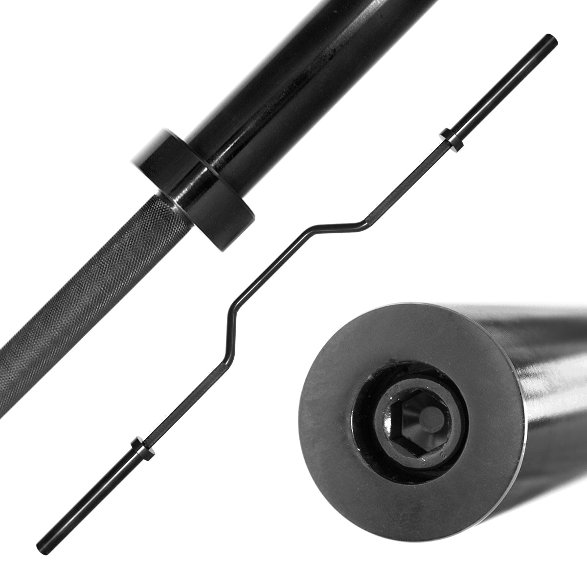 Olympic Weight Bar Cap Black Barbell Chrome Cap Weight Lifting