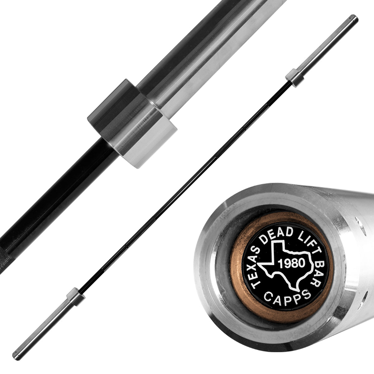 Original Texas Deadlift Bar - Black Zinc / Chrome Sleeves - Strength Shop