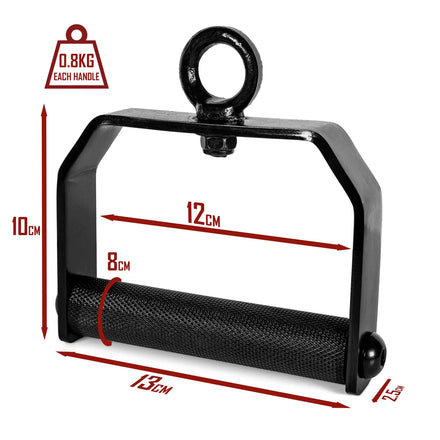 B-WARE 360° Rotating Handles - Knurled /w Heavy-Duty Carabiner - Strength Shop