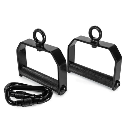 B-WARE 360° Rotating Handles - Knurled /w Heavy-Duty Carabiner - Strength Shop