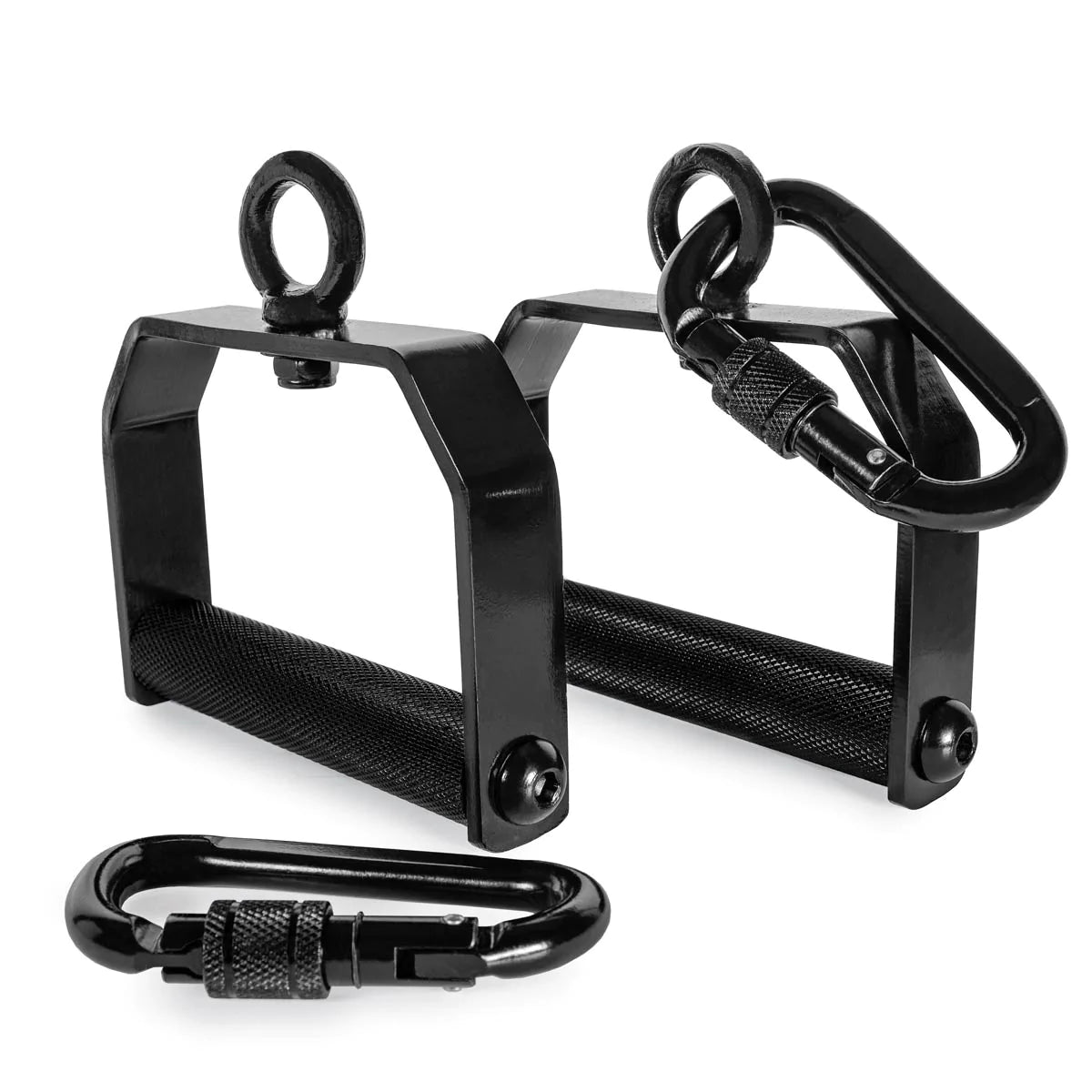 360° Rotating Handles Knurled /w HeavyDuty Carabiner Strength Shop