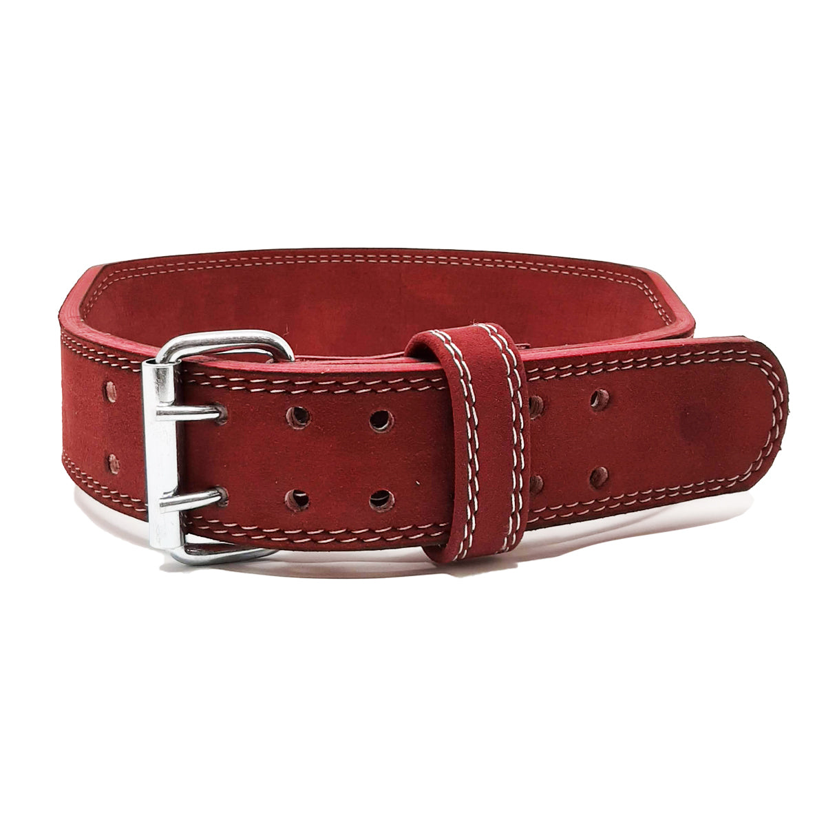 Weightlifting Double Prong Buckle Tapered Belt Wine Red Colour 8MM